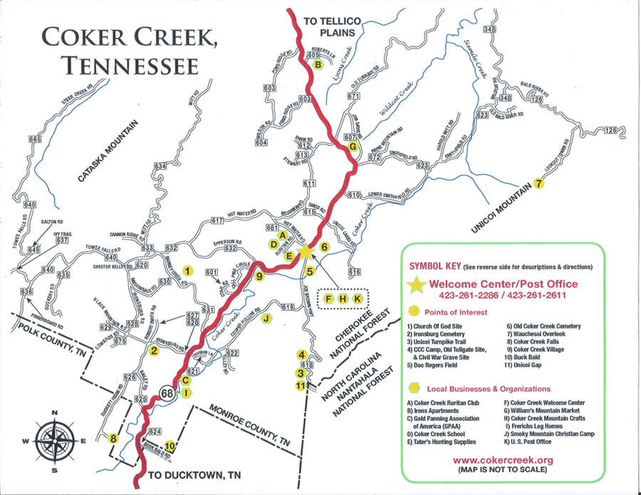 Coker Creek Gold Map Contact Us & Maps